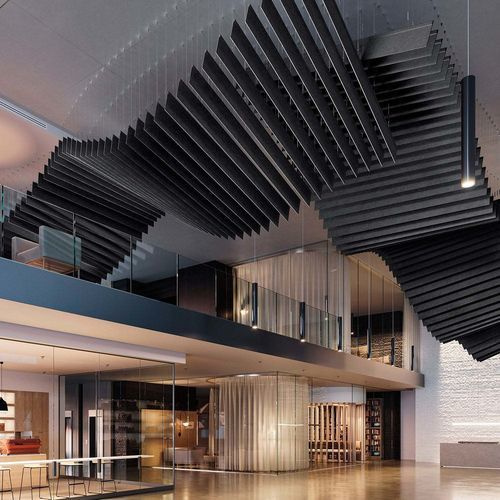 PET-Zwischendecke - FELTWORKS&reg; BLADES - VARAFFIX&reg; REINFORCED - Armstrong ceilings - USA - Filz / freihängend / für den Innenraum