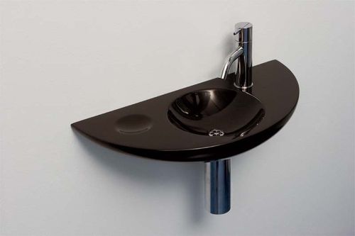 Wand-Waschbecken - HANDSTONE - Rapsel International Srl - Keramik / halbrund / modern