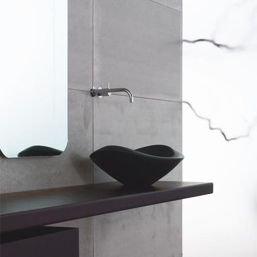 Aufsatzwaschbecken - NIDO - Rapsel International Srl - Keramik / mit verstellbarem Spiegel / Skulptur
