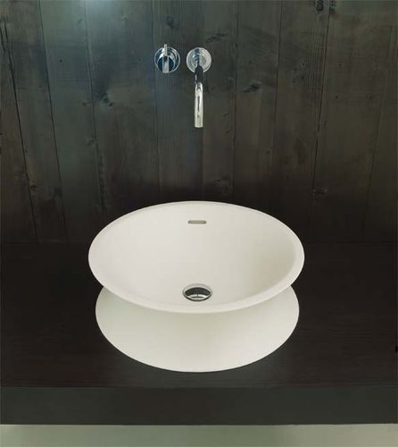 Aufsatzwaschbecken - YO-YO - Rapsel International Srl - Stein / mit verstellbarem Spiegel / rund