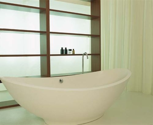 Ovale Badewanne - LAVASCA MINI - Rapsel International Srl - freistehend / Stein / weiß