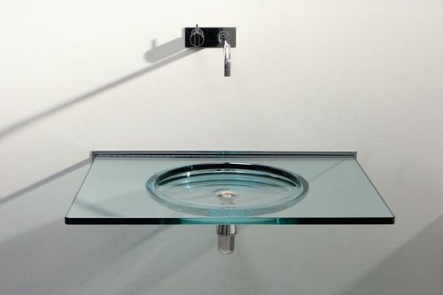 Wand-Waschbecken - NOST - Rapsel International Srl - Glas / rechteckig / modern