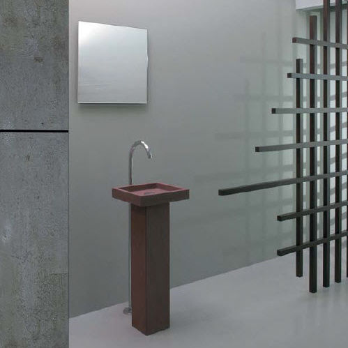 Bodenstehendes Waschbecken - BARCELONA - Rapsel International Srl - Stein / mit verstellbarem Spiegel / quadratisch