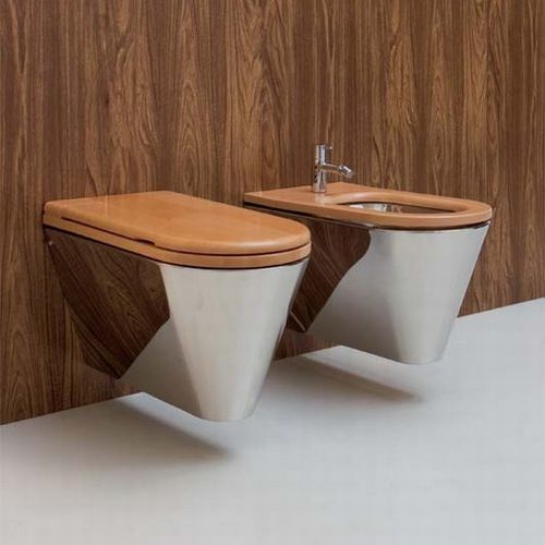 Wandhängendes WC - JOHN - Rapsel International Srl - Edelstahl / mit eingebauter Spülung / modern