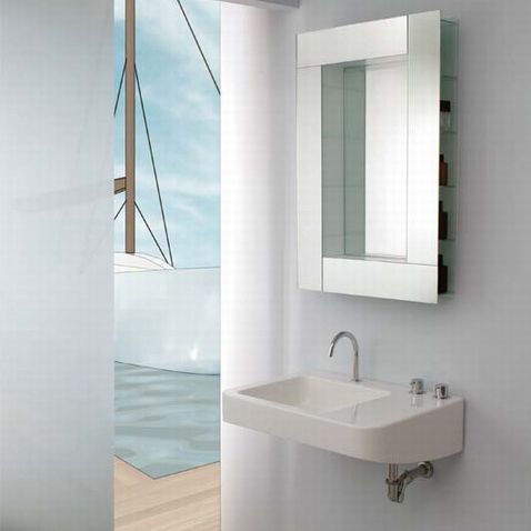 Wand-Waschbecken - MONTECATINI  - Rapsel International Srl - Keramik / mit verstellbarem Spiegel / rechteckig