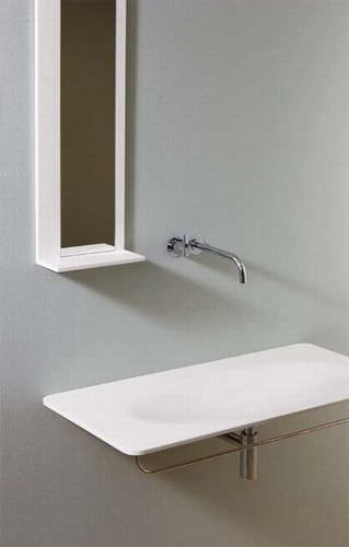 Wandmontierter Spiegel für Badezimmer - MOMENTS - Rapsel International Srl - modern / rechteckig / Corian®
