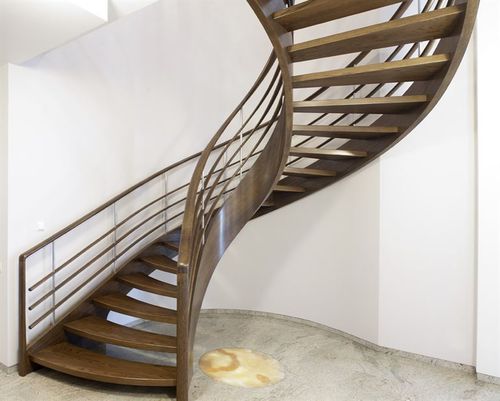 Spindeltreppe - AMSTERDAM - Siller Stairs - Holzstufen / mit Holzstruktur / für Privatgebrauch