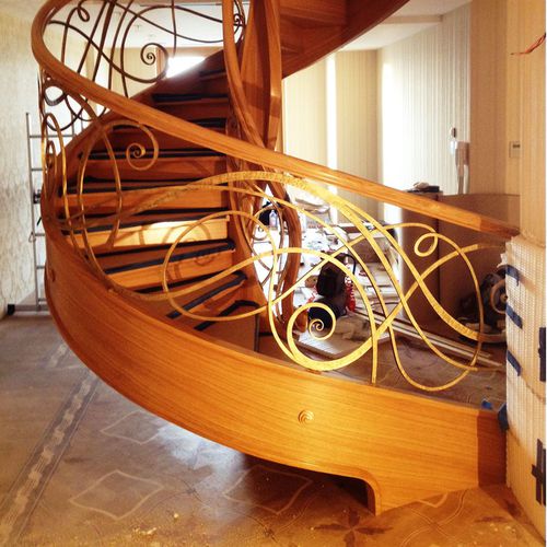 Spindeltreppe - BAKU - Siller Stairs - Holzstufen / mit Holzstruktur / für Privatgebrauch
