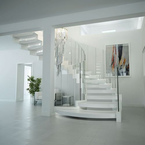 Spindeltreppe - COBRA CORIAN - Siller Stairs - Stufen aus Verbundwerkstoff / für Privatgebrauch / für professionellen Einsatz