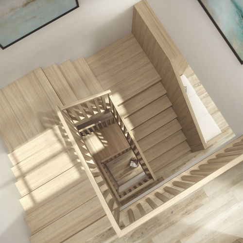 Halbgewendelte Treppe - COUNTRY HOUSE - Siller Stairs - mit Stufen aus Eiche / mit Holzstruktur / für Privatgebrauch