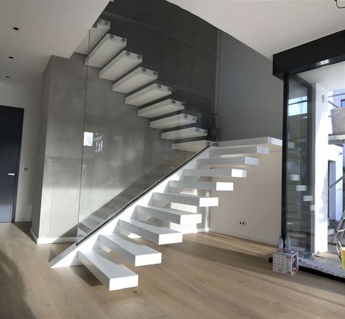 Halbgewendelte Treppe - GO UP - Siller Stairs - Stufen aus Verbundwerkstoff / mit Stahlstruktur / für Privatgebrauch