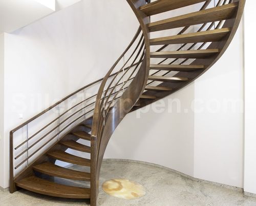 Spindeltreppe - AMSTERDAM HELICAL - Siller Stairs - Holzstufen / mit Holzstruktur / modern
