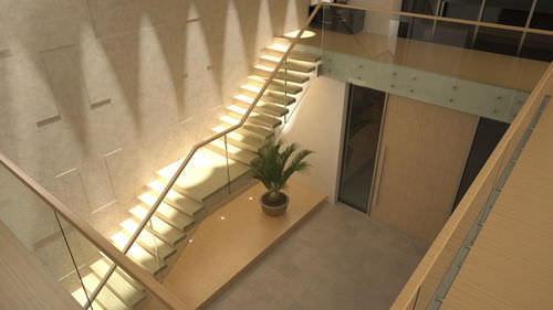Holzstufen-Treppe - Siller Stairs - modern / Cantilever / ohne Setzstufen