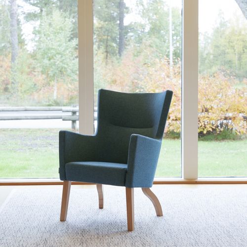 Moderner Sessel - SOLINO - Swedese Möbler - Leder / Stoff / lackierter Stahl