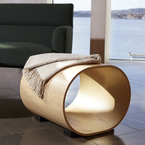 Hocker / originelles Design - LOG - Swedese Möbler - Eiche / Massivholz / von Naoto Fukasawa