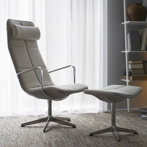 Moderner Sessel - KITE - Swedese Möbler - Leder / Stoff / Aluminium