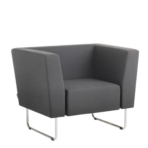 Moderner Sessel - GAP CAFE   - Swedese Möbler - Stoff / Chromstahl / grau