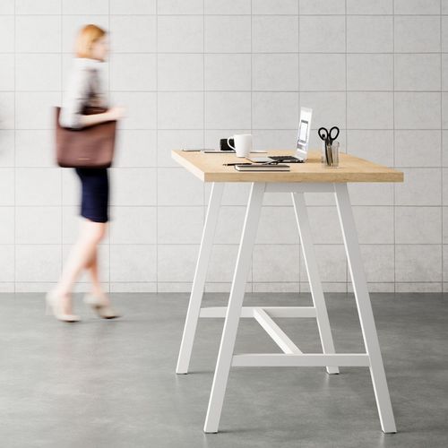 Moderner Stehtisch - HIGH COHESION - Buronomic - Eiche / Gestell aus Holz / rechteckig