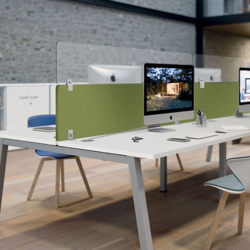 Tisch-Bürotrennwand - BEWALL - Buronomic - Akustikstoff / Schutz