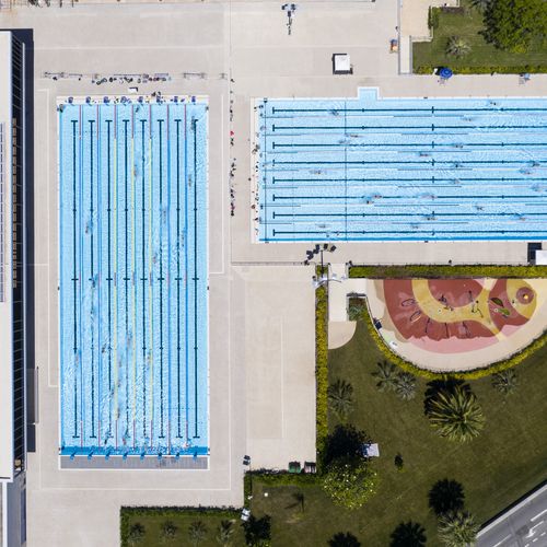 Wettkampfbecken für Außenbereich - Myrtha Pools - für sportliche Aktivität / Park / Edelstahl