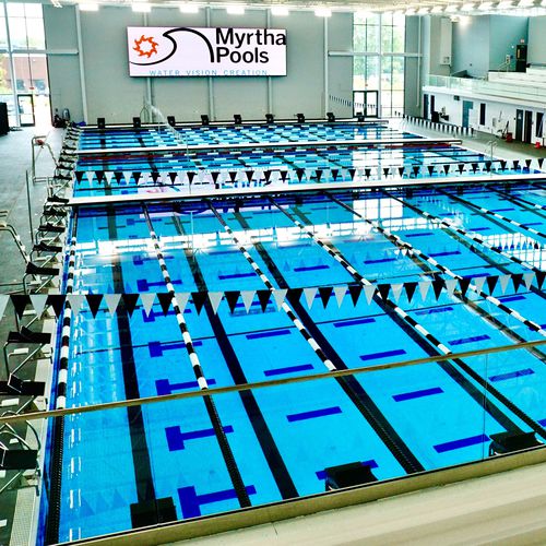 Wettkampfbecken für Außenbereich - Myrtha Pools - für den Innenraum / für sportliche Aktivität / Edelstahl