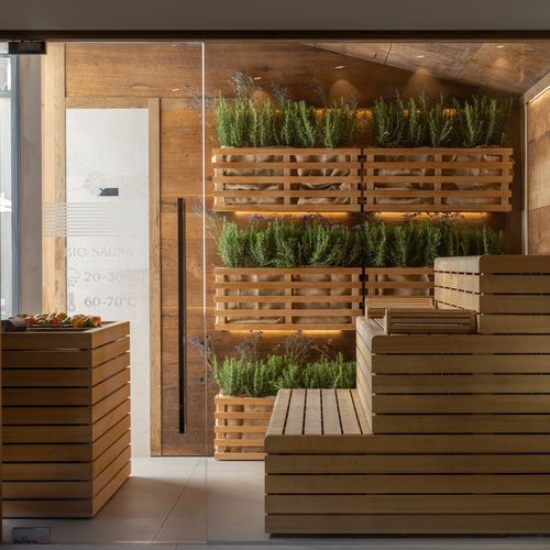Sauna für Wellnesscenter - Myrtha Pools - Holz / Glas / outdoor