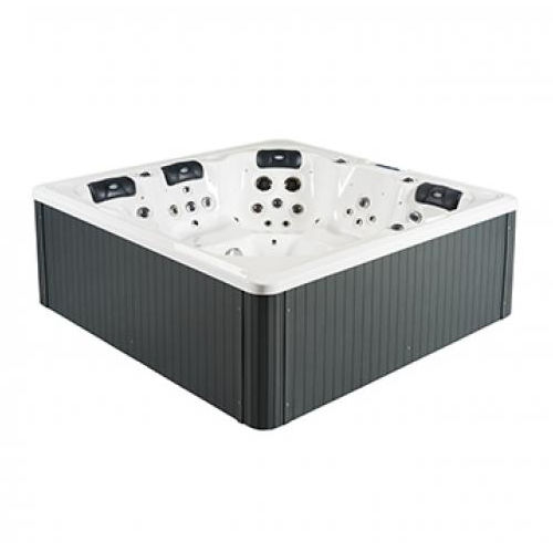 Whirlpool zum Aufstellen - CRISTAL - Mondial Piscines - quadratisch / Fünfsitzer / für Außenbereich