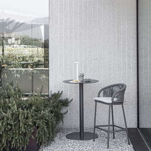 Moderner Barstuhl - PLEASURE 2.0 - Atmosphera - für Außenbereich / Kordel / Gestell aus Aluminium