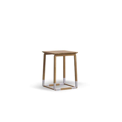 Moderner Beistelltisch - CYCLE - Atmosphera - Teakholz / Gestell aus Stahl / Gestell aus Teakholz