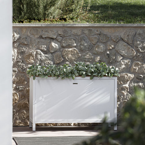 Teakholz-Pflanzkübel - FLAIR - Atmosphera - Aluminium / rechteckig / modern