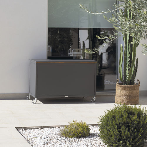Moderne Truhe - FLAIR - Atmosphera - für Handel / Teakholz / Aluminium