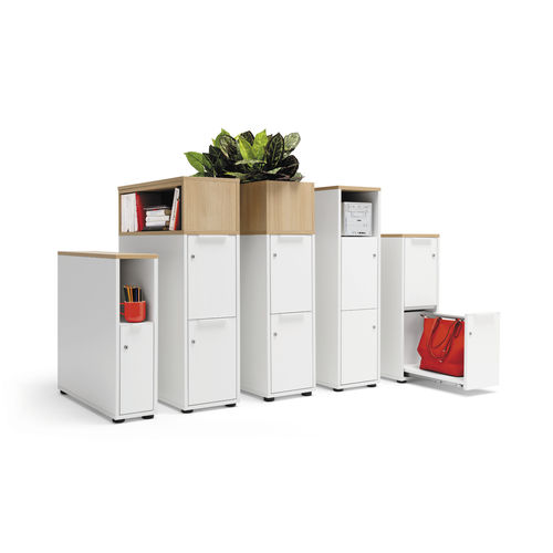 Holz-Schreibtischcontainer - WINEA SLIM - WINI Büromöbel Georg Schmidt GmbH & Co. KG - melaminbeschichtet / mit 2 Schubladen / mit Flügeltür
