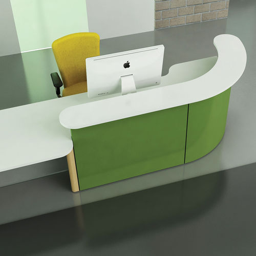 Empfangstheke für Eckeinbau - APEX - Spaceoasis - modular / Laminat / Stahl