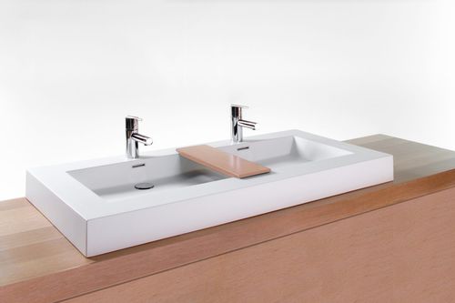 Aufsatzwaschbecken - VC 48 - WETSTYLE - Verbundwerkstoff / doppelt / rechteckig