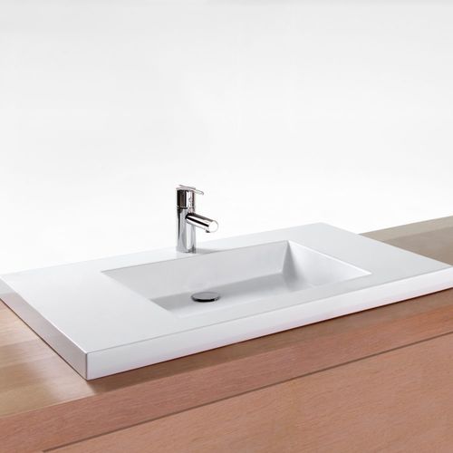 Halbeinbauwaschbecken - VCMS 36 - WETSTYLE - Verbundwerkstoff / Keramik / mit integrierter Waschtischplatte
