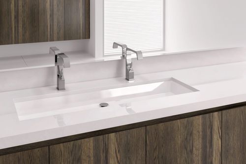 Unterbauwaschbecken - VC 842U - WETSTYLE - Verbundwerkstoff / Mischbatterie / doppelt