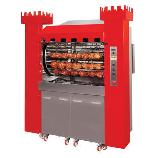 Holzbräter - TORRE 126/P - ELANGRILL - mobil / Profi / mit 6 Spindeln