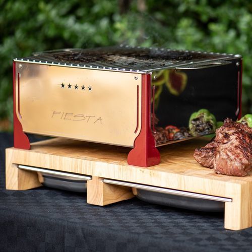 Holzkohlegrill - FIESTA 3 - ELANGRILL - Tisch / Profi / Edelstahl