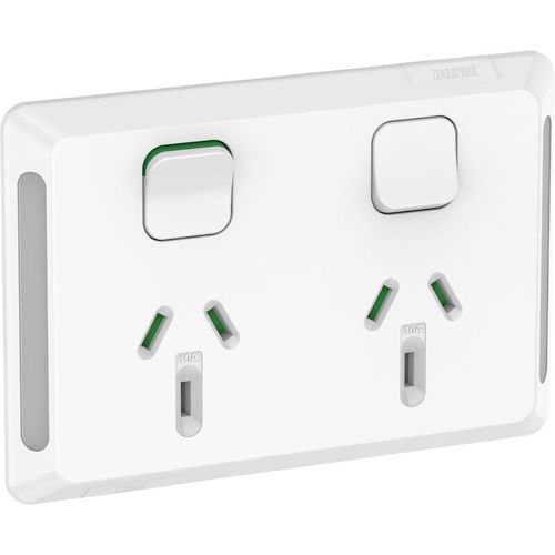 Steckdose mit Schalter - PRO TWIN - Clipsal - doppelt / Unterputz / modern