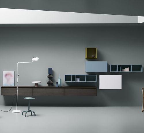 Moderne Wohnwand - BOX 01 - md house - lackiertes Holz