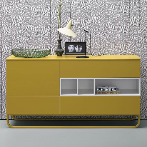 Modernes Sideboard - CONCILIO - md house - lackiertes Holz / gelb
