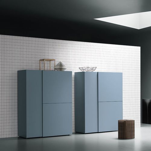 Hohes Sideboard - BOLD - md house - modern / lackiertes Holz / blau
