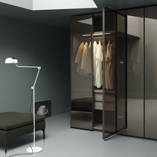 Moderner Kleiderschrank - FRAME PROFILE - md house - Glas / Metall / mit Schwingtür