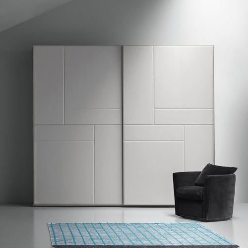 Moderner Kleiderschrank - TETRIS PELLE VERSION - md house - lackiertes Holz / Esche / Leder