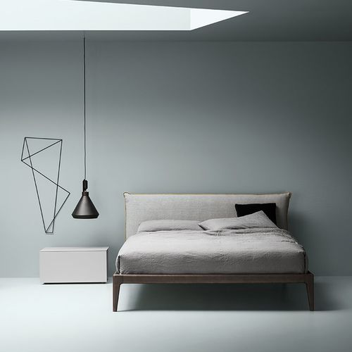 Doppelbett - BUN - md house - modern / gepolstertes Kopfteil / Stoff