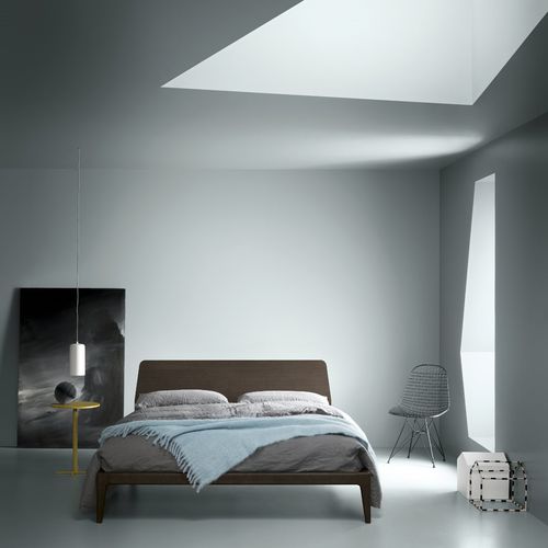 Doppelbett - VIVID - md house - modern / Kopfteil / lackiertes Holz