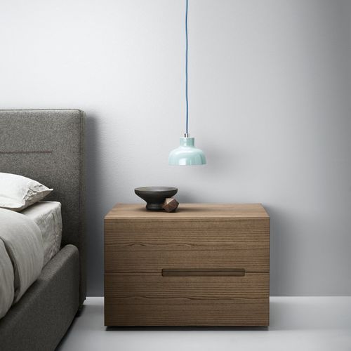Moderner Nachttisch - SUNSET - md house - Esche / rechteckig / mit Schublade