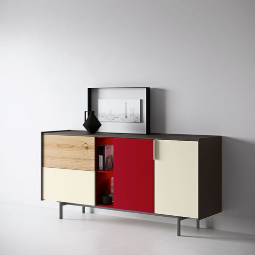 Modernes Sideboard - MAXIMA 05 - md house - Eiche / Esche / mit Regal
