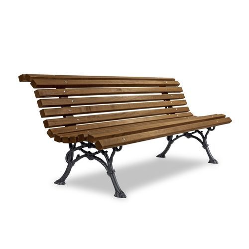 Moderne Bank für den öffentlichen Raum - ROBINIA - Calzolari - Aluminium / Gusseisen / Kiefer