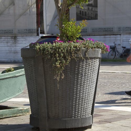 Aluminium-Pflanzkübel - INTRECCI - Calzolari - Gusseisen / rechteckig / quadratisch